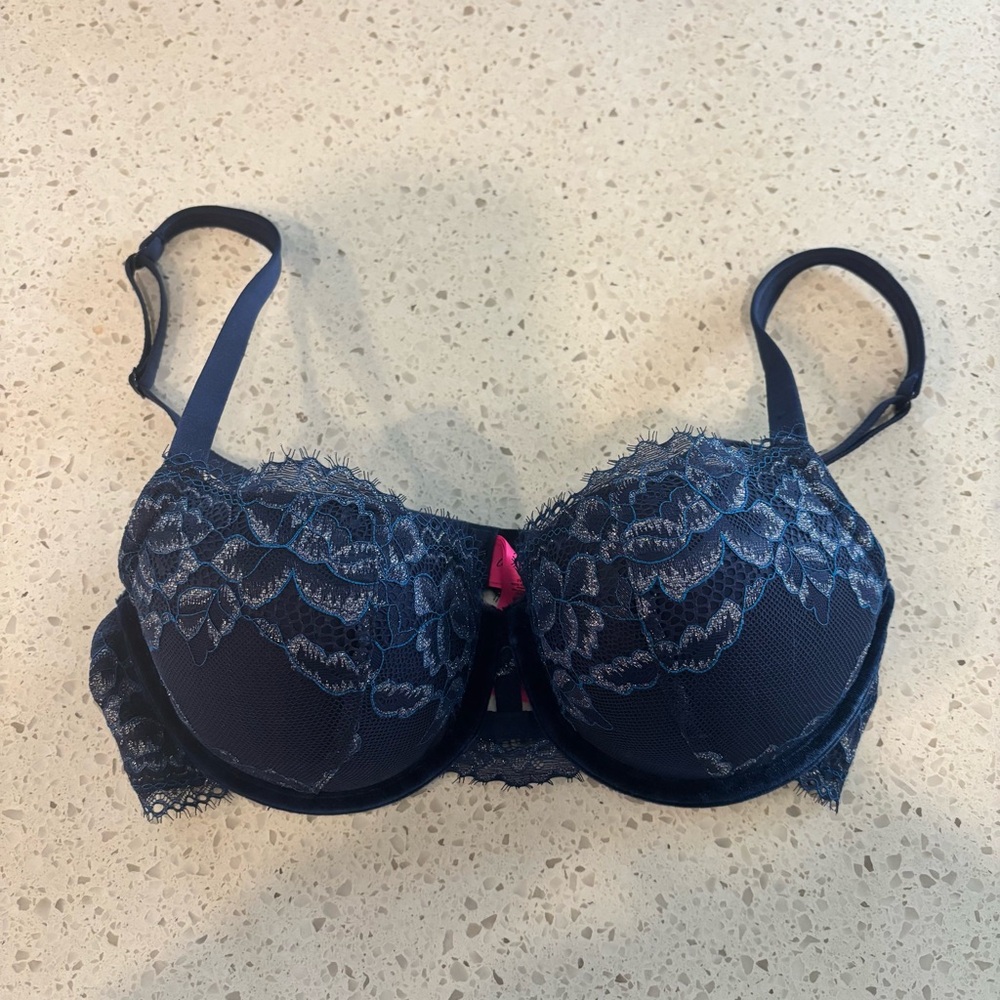 La SENZA Lace/ velvet  Underwire Bra - Dark Blue and sparkle